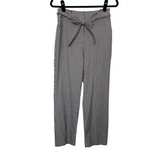 Joie Pants High Waist Belted Gingham Trousers